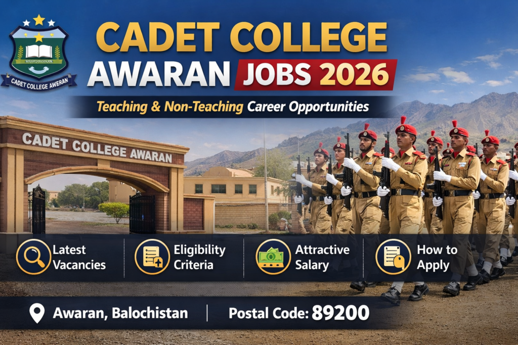 Cadet College Awaran Jobs 2026