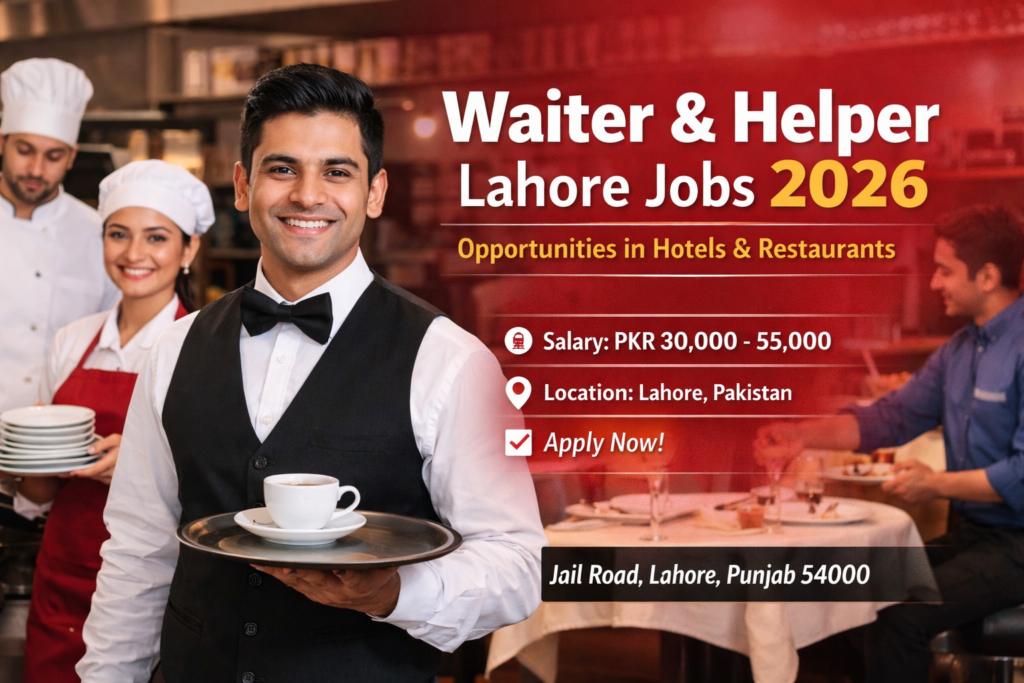 Waiter & Helper Lahore Jobs 2026