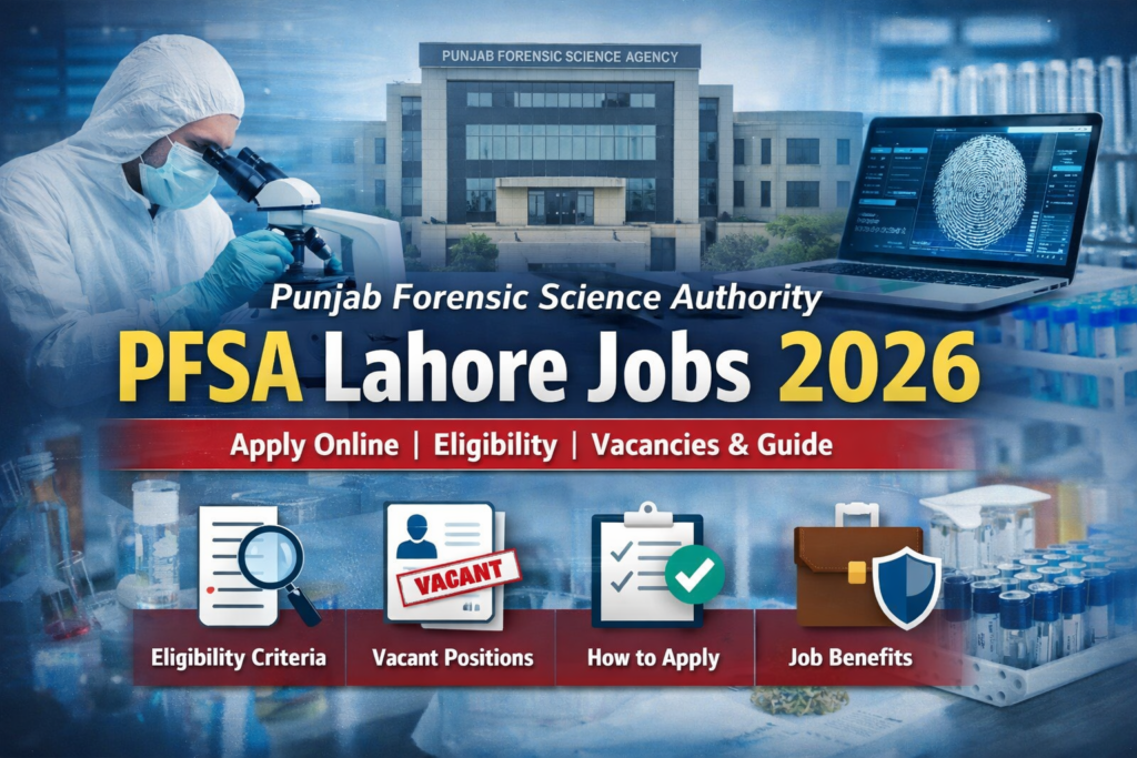 Punjab Forensic Science Authority PFSA Lahore Jobs