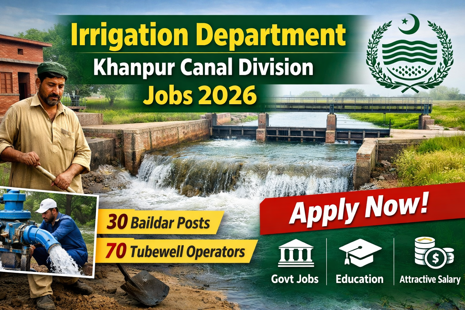Irrigation Department Khanpur Canal Division Jobs 2026